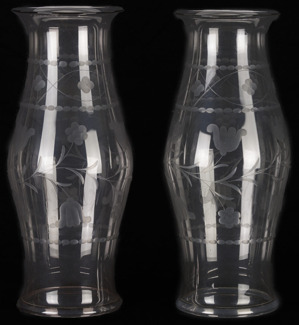 Lot 365: Pair Glass Hurricane Shades
