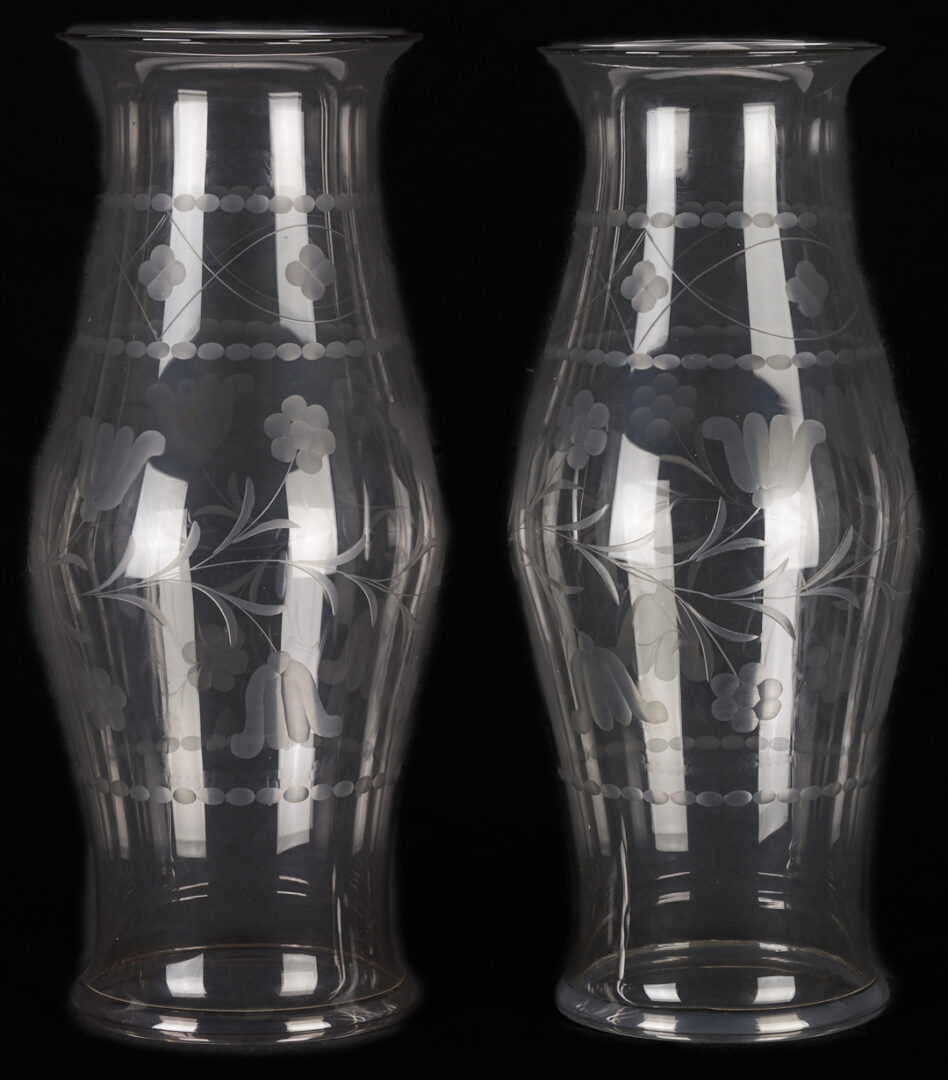 Lot 365: Pair Glass Hurricane Shades