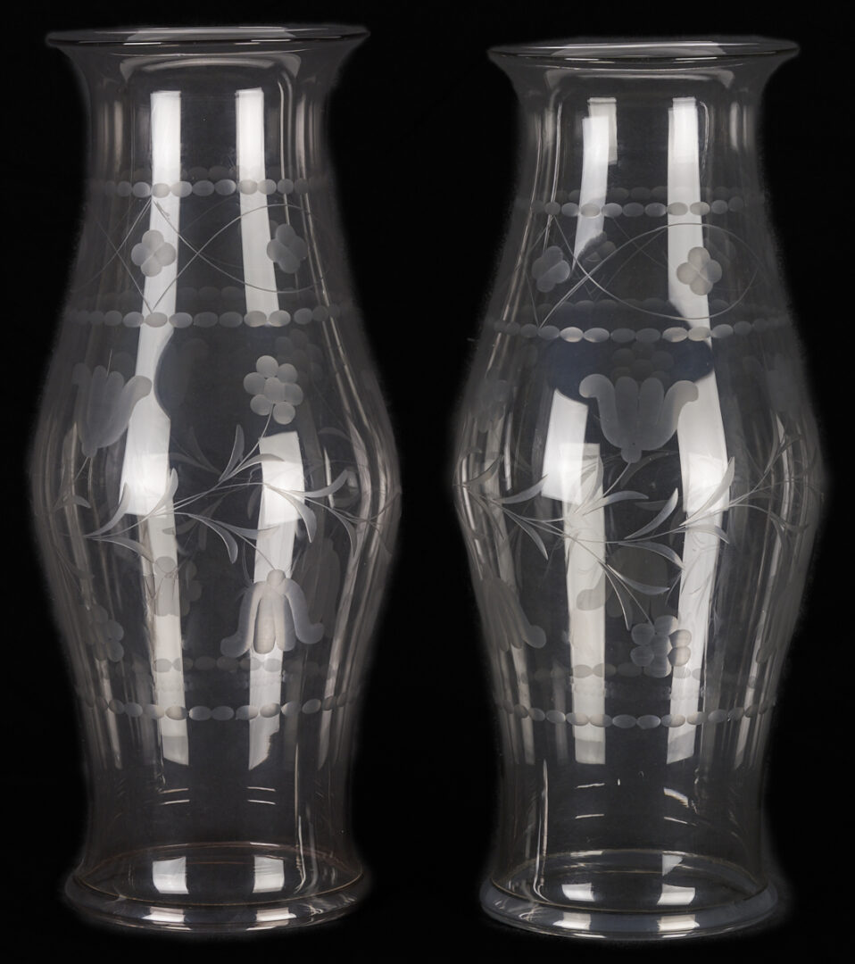 Lot 365: Pair Glass Hurricane Shades