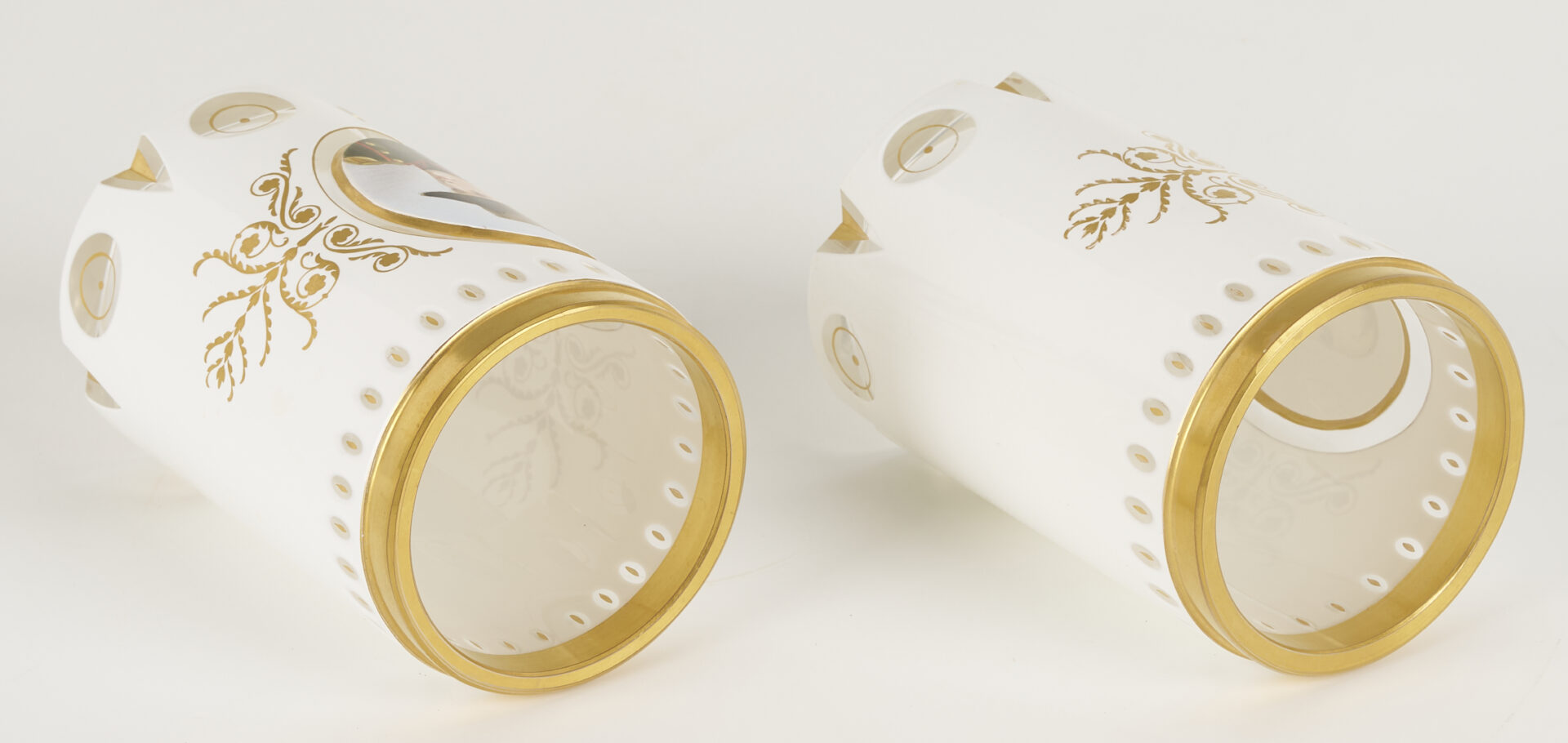 Lot 366: Two Cased Glass Napoleon Portrait Cups