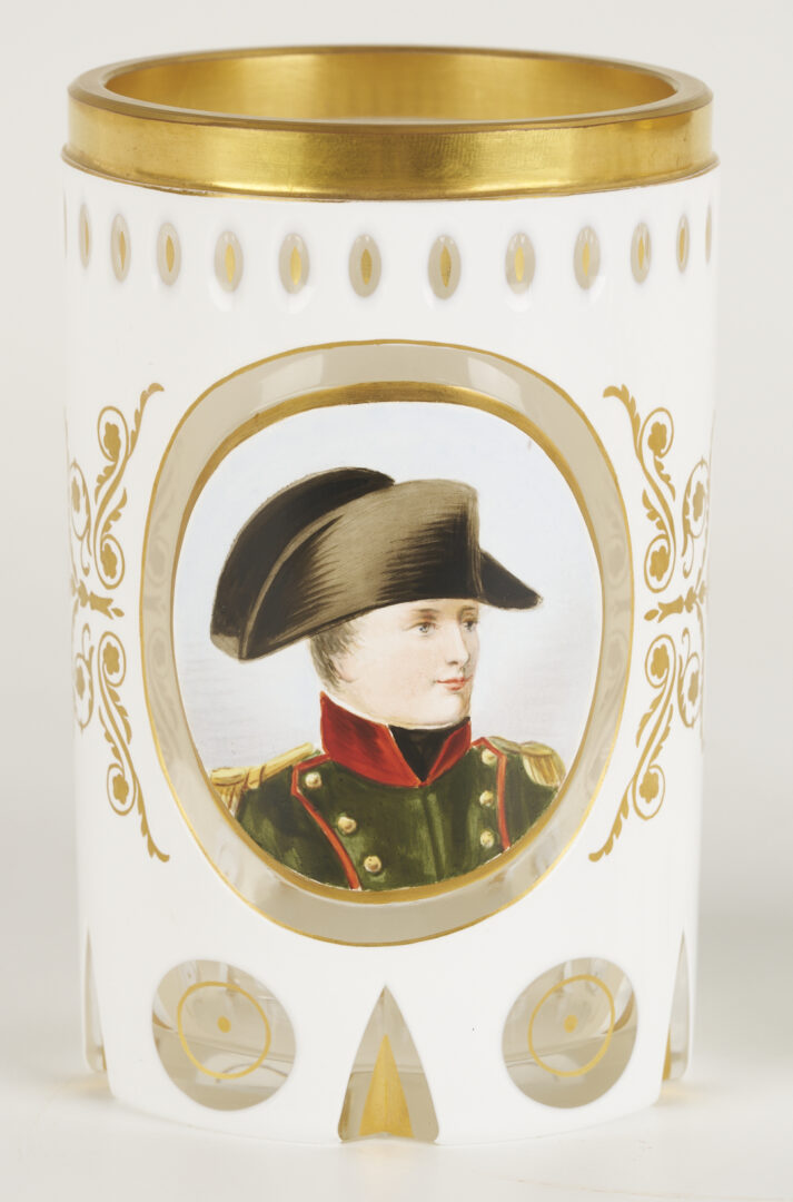 Lot 366: Two Cased Glass Napoleon Portrait Cups