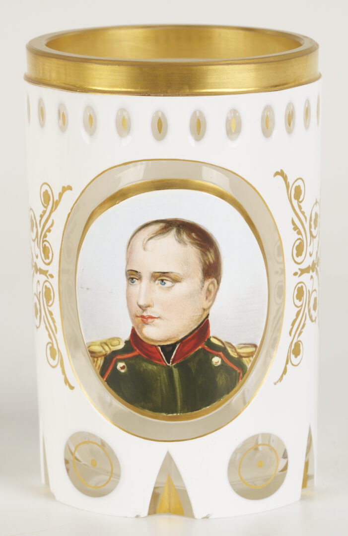Lot 366: Two Cased Glass Napoleon Portrait Cups