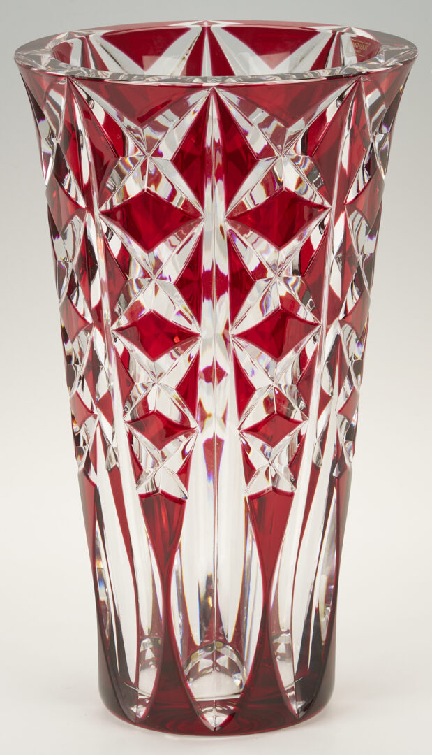 Lot 370: St. Louis Red Cut Crystal Vase