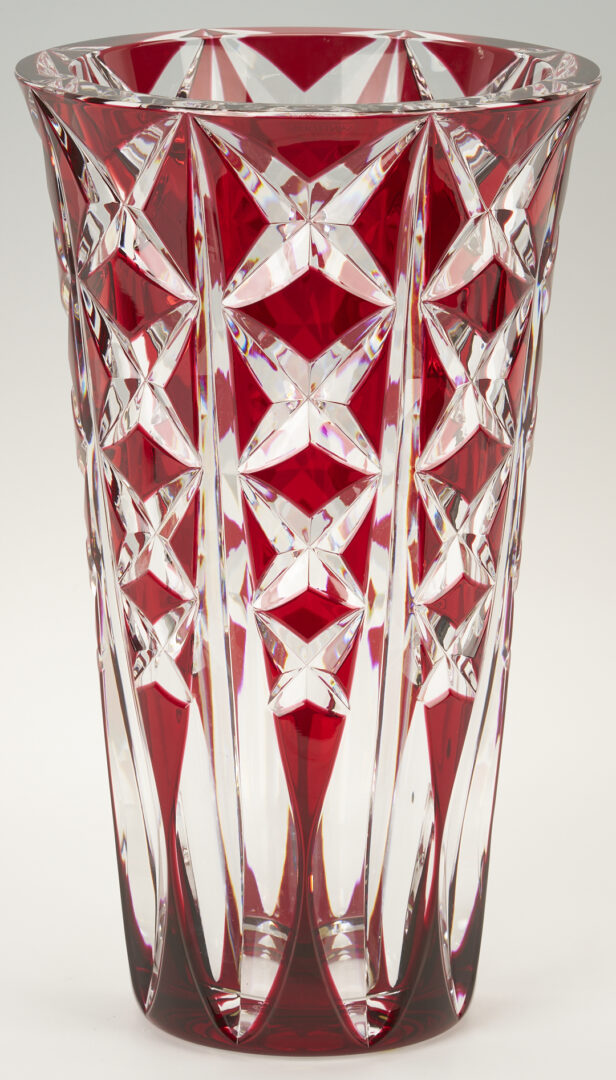 Lot 370: St. Louis Red Cut Crystal Vase
