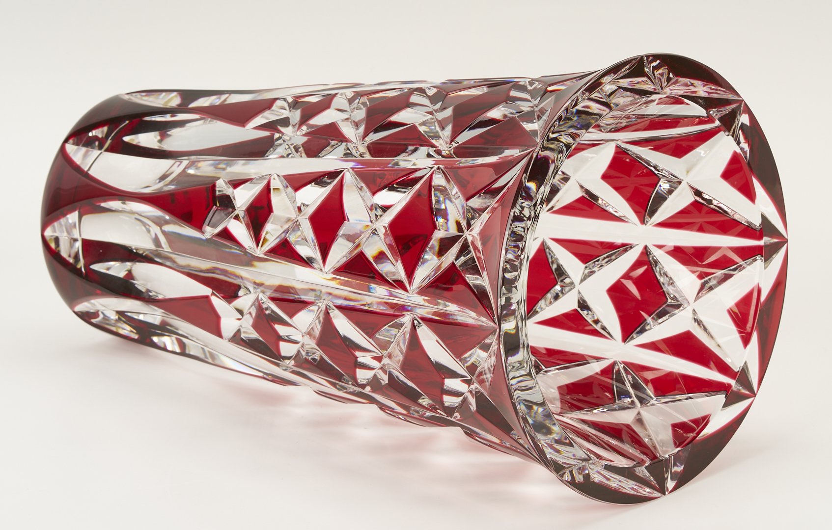 Lot 370: St. Louis Red Cut Crystal Vase