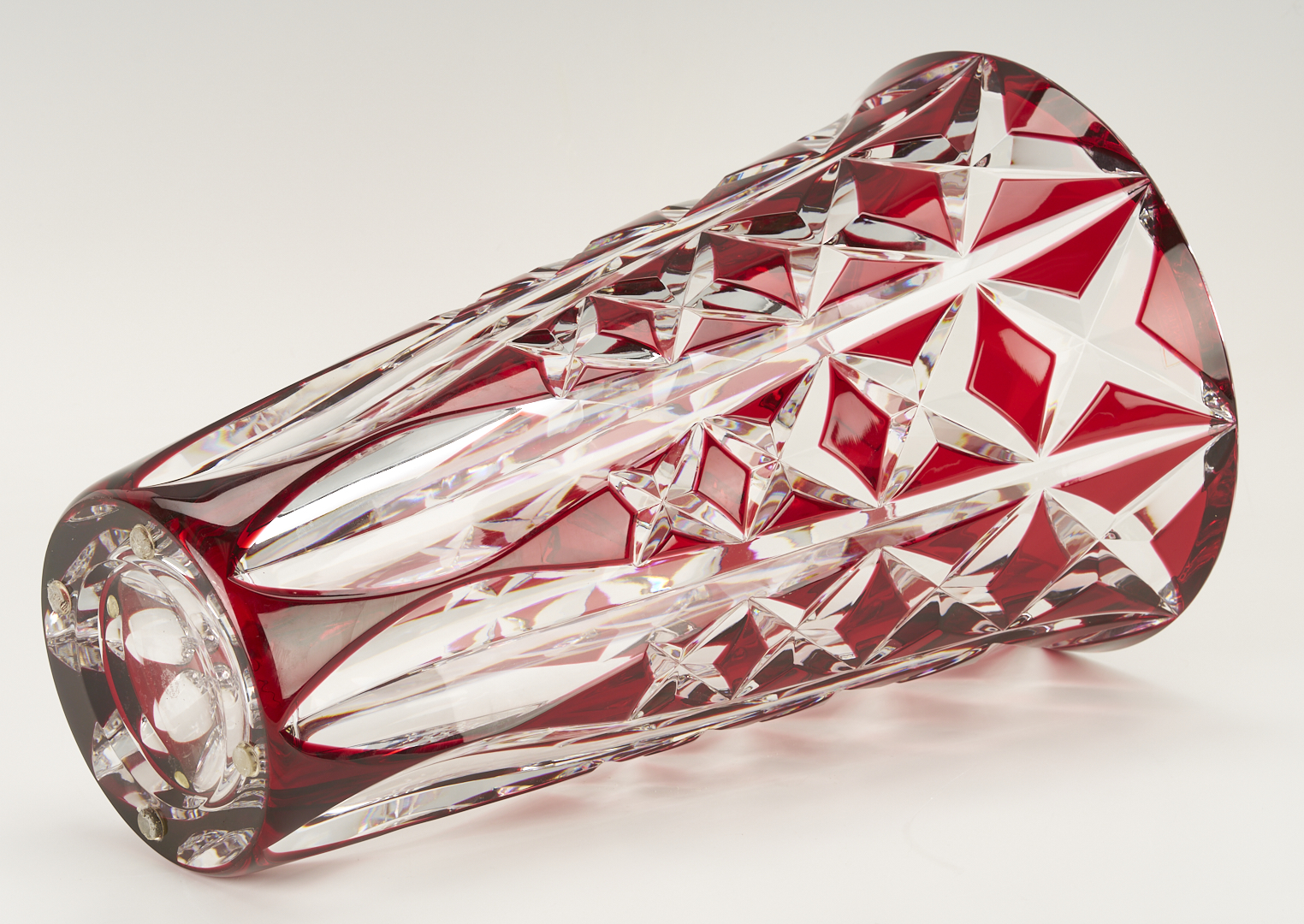 Lot 370: St. Louis Red Cut Crystal Vase