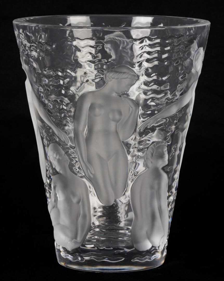 Lot 374: Lalique Ondines Vase with Nude Figural Decoration