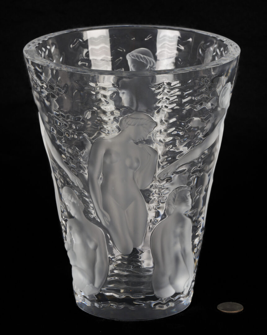 Lot 374: Lalique Ondines Vase with Nude Figural Decoration