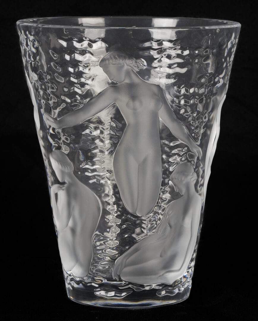 Lot 374: Lalique Ondines Vase with Nude Figural Decoration