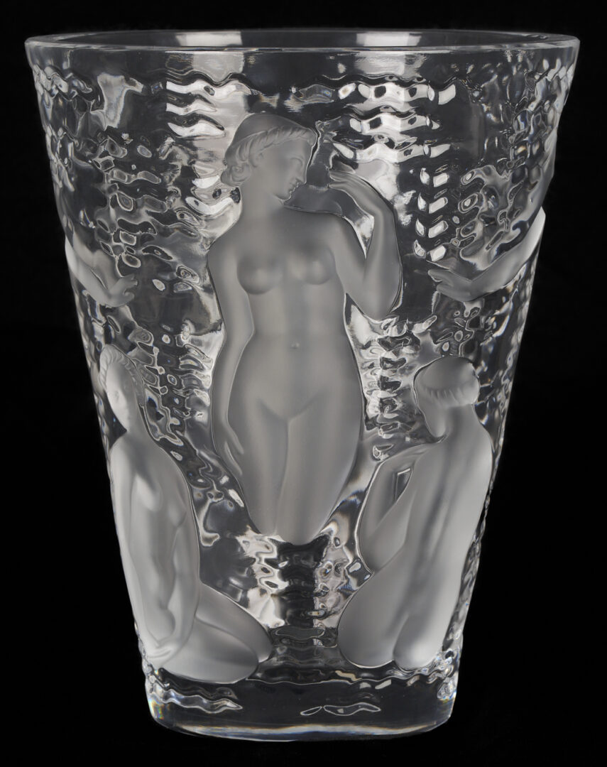 Lot 374: Lalique Ondines Vase with Nude Figural Decoration