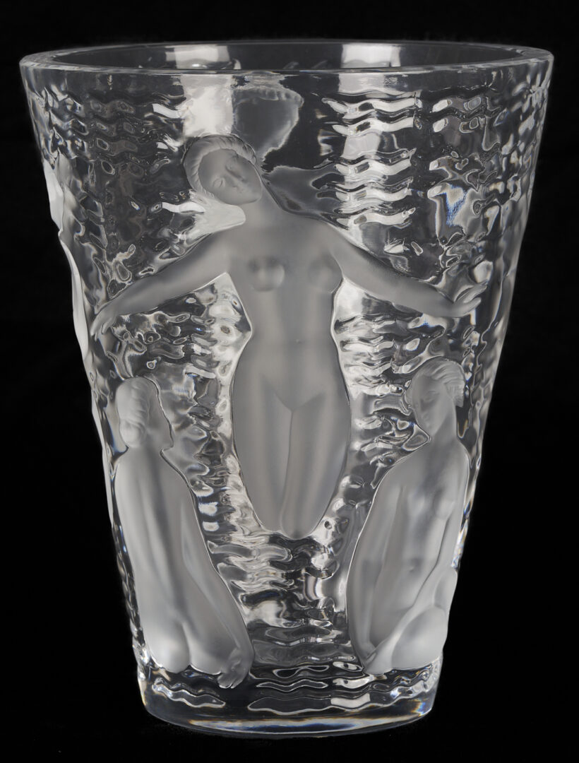 Lot 374: Lalique Ondines Vase with Nude Figural Decoration