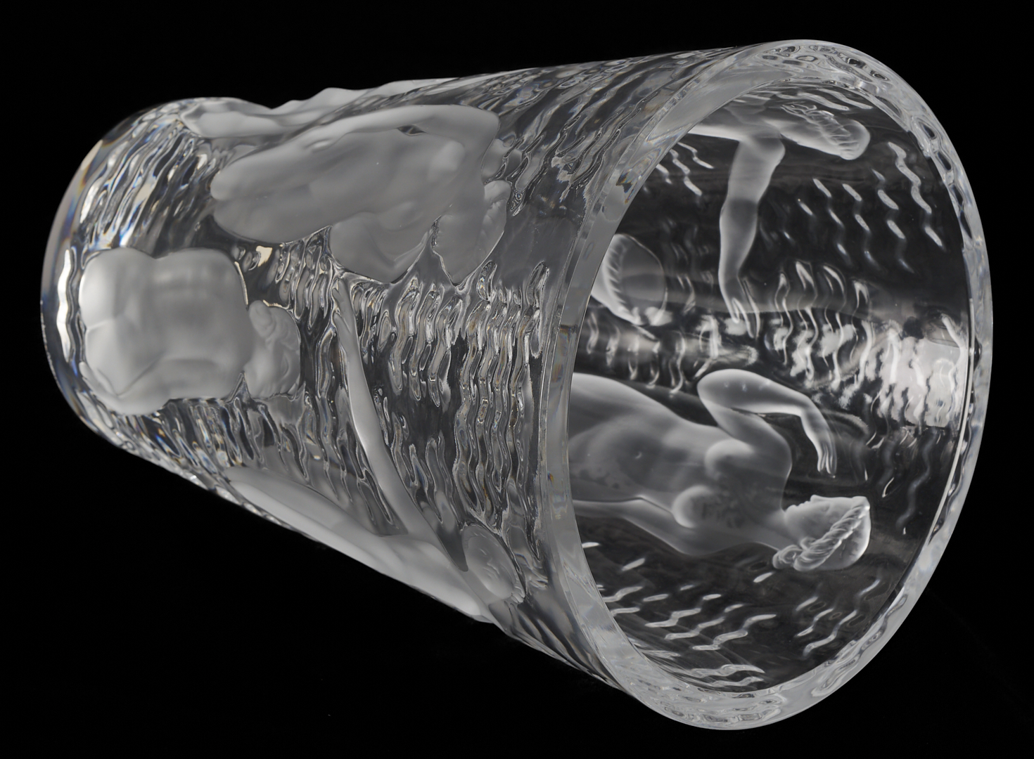 Lot 374: Lalique Ondines Vase with Nude Figural Decoration