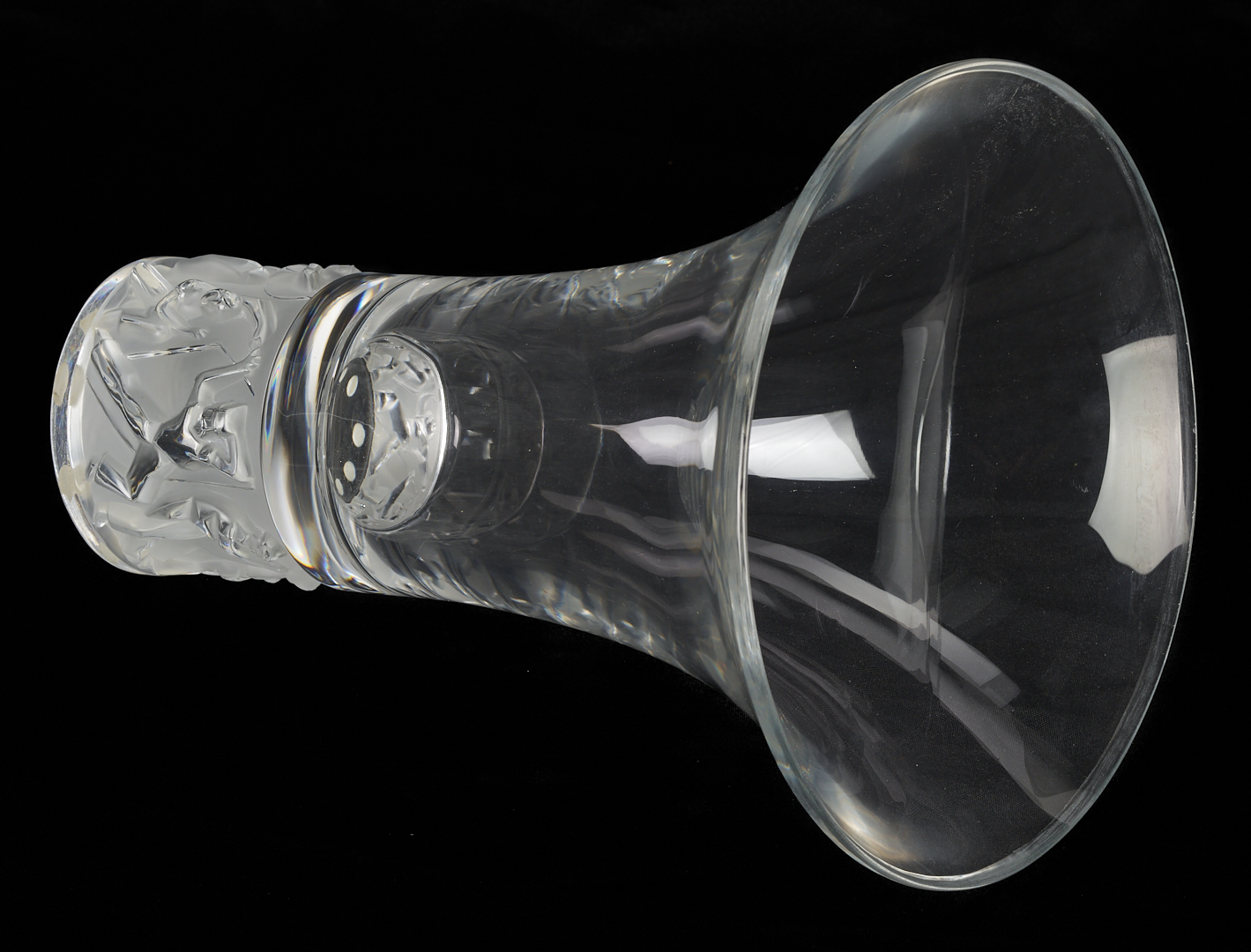 Lot 375: Lalique Jazzy Vase w/ Flared Rim