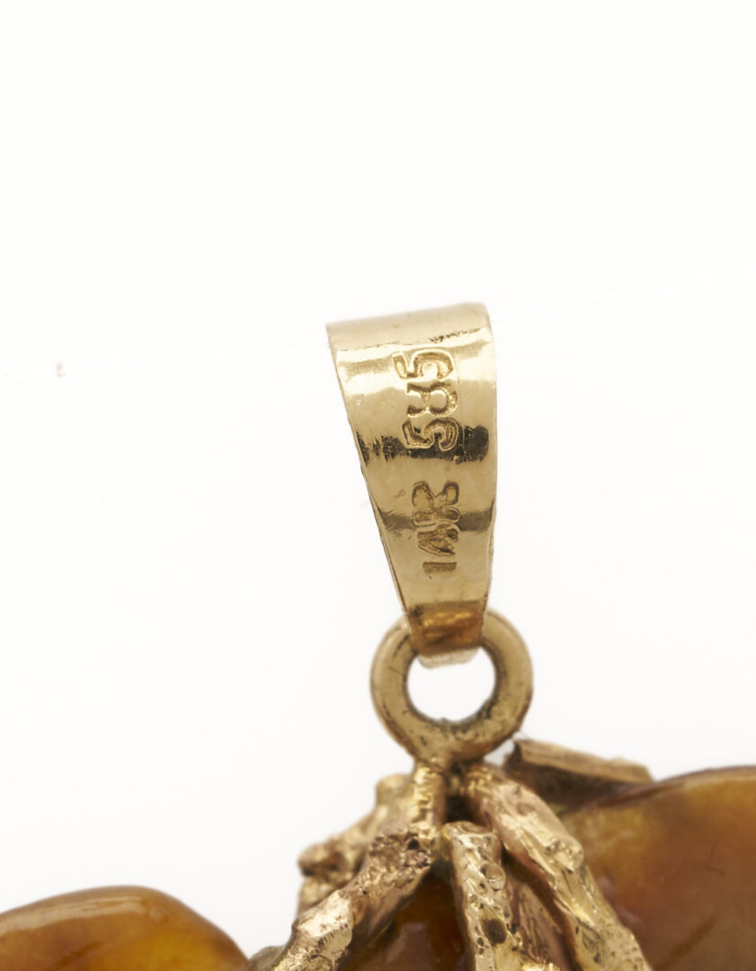 Lot 37: 5 Jade Items: Necklace, 2 Pendants, & Pair of Earrings