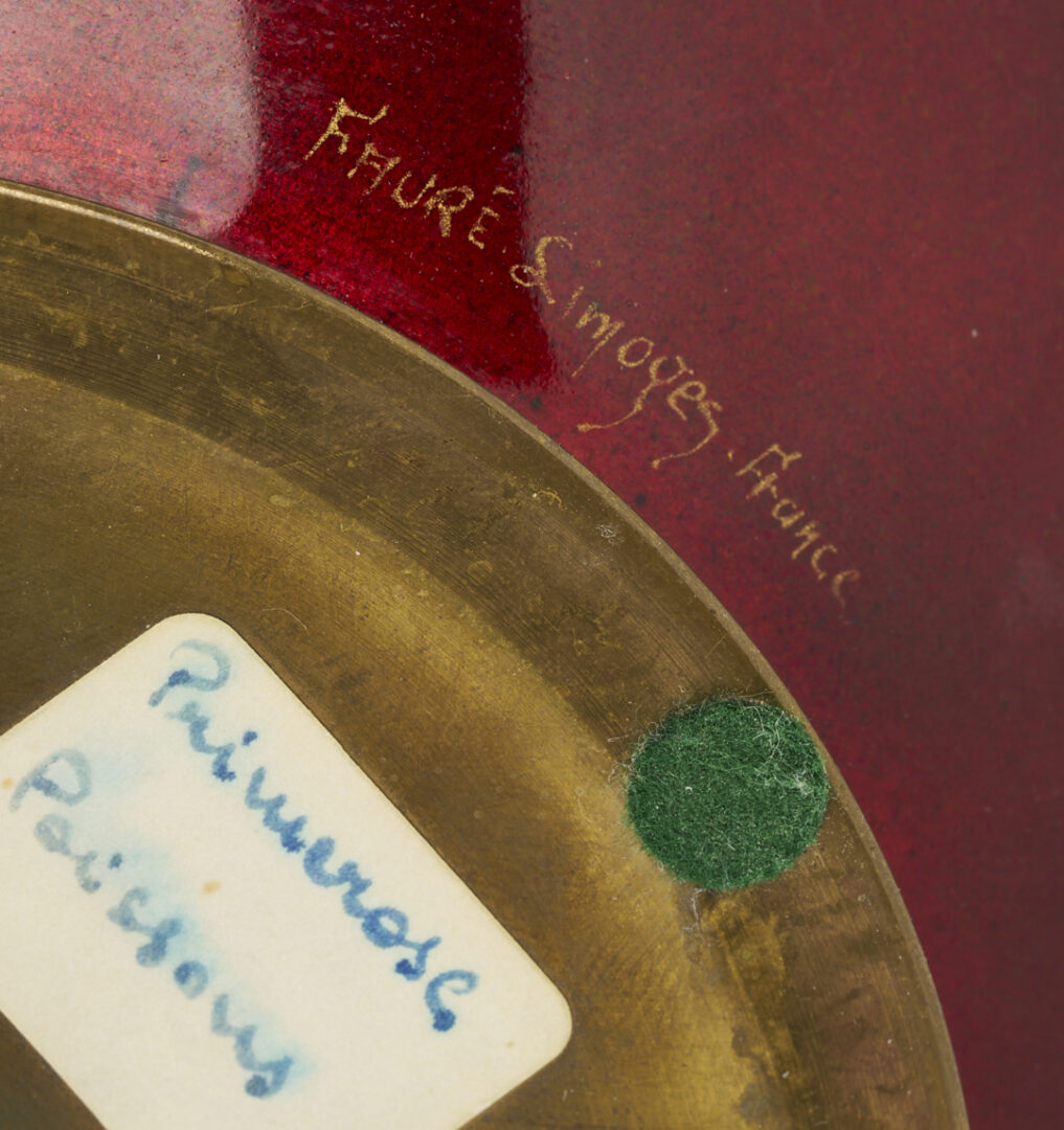 Lot 381: Camille Faure Limoges Enamel Vase