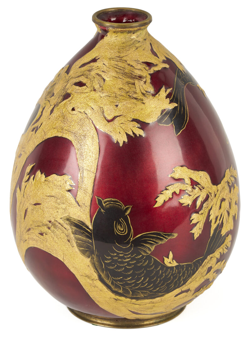 Lot 381: Camille Faure Limoges Enamel Vase