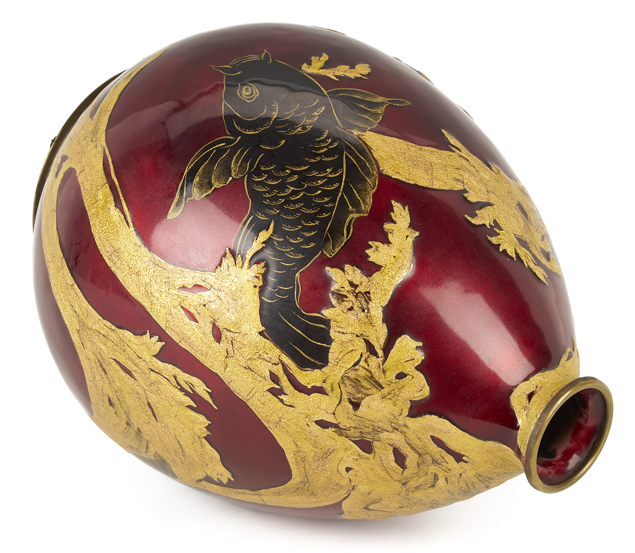 Lot 381: Camille Faure Limoges Enamel Vase