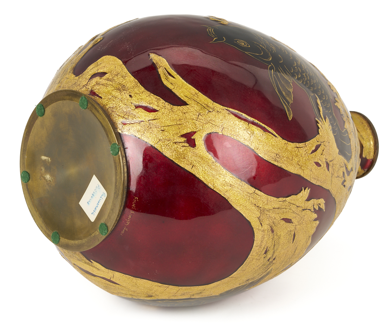 Lot 381: Camille Faure Limoges Enamel Vase