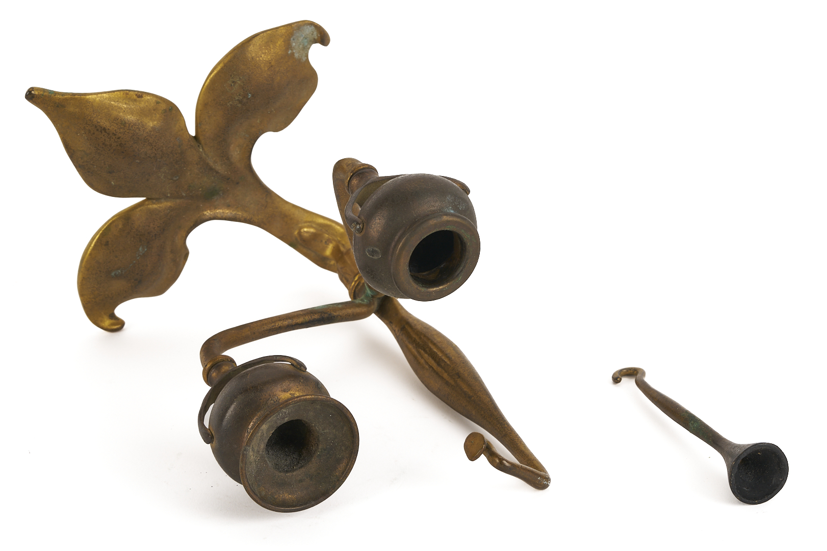 Lot 383: Tiffany Bronze Fleur di Lis Candlestick