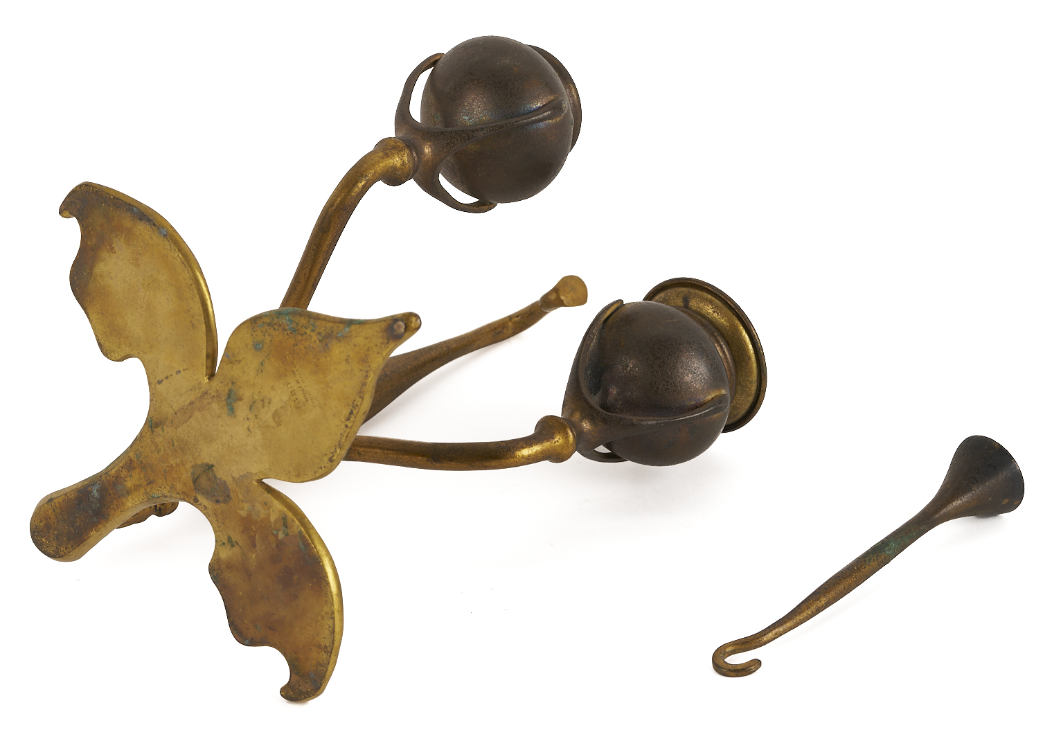 Lot 383: Tiffany Bronze Fleur di Lis Candlestick