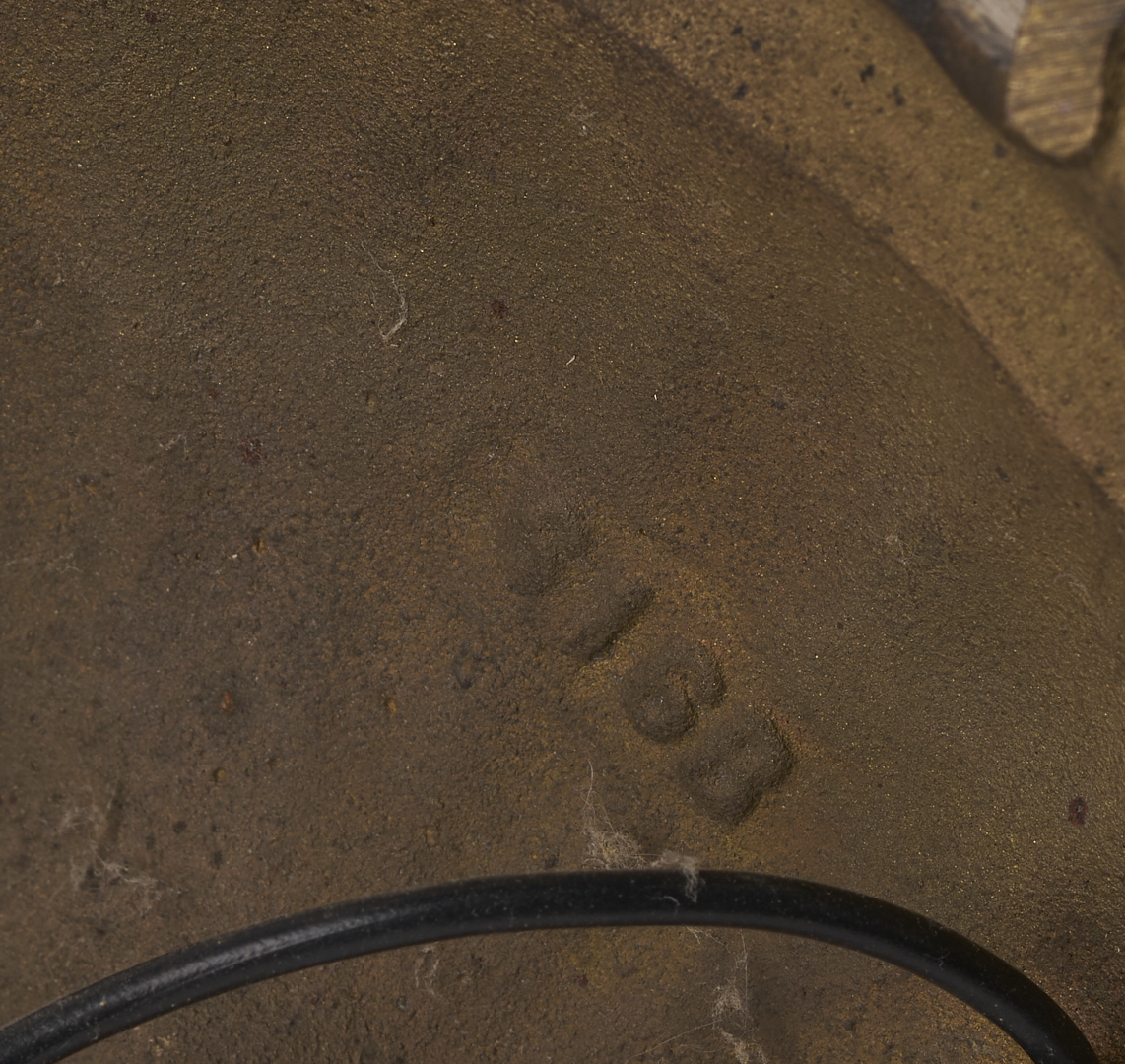 Lot 384: Pair Bradley & Hubbard Art Deco Lamps, Green Shades