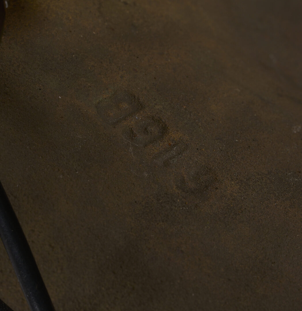 Lot 384: Pair Bradley & Hubbard Art Deco Lamps, Green Shades