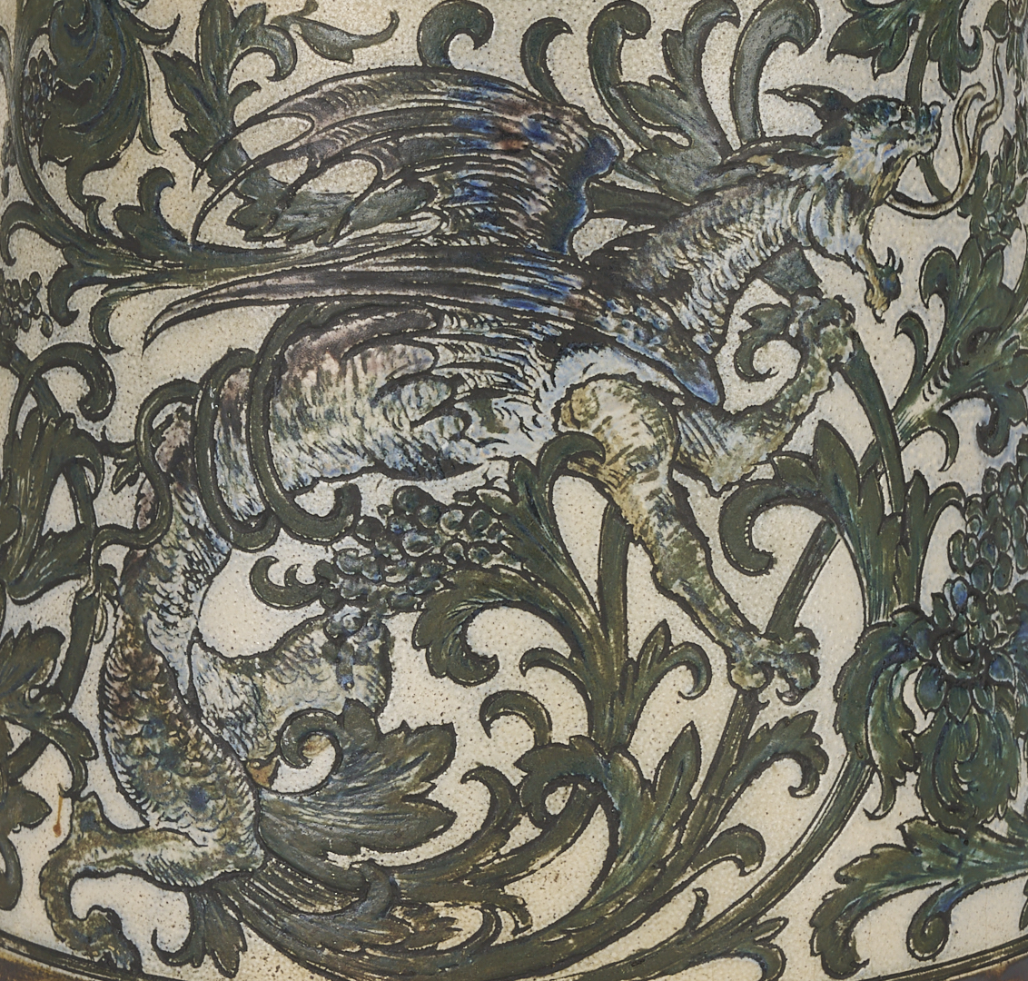 Lot 385: Martin Brothers Stoneware Two Handled Loving Cup, 1892