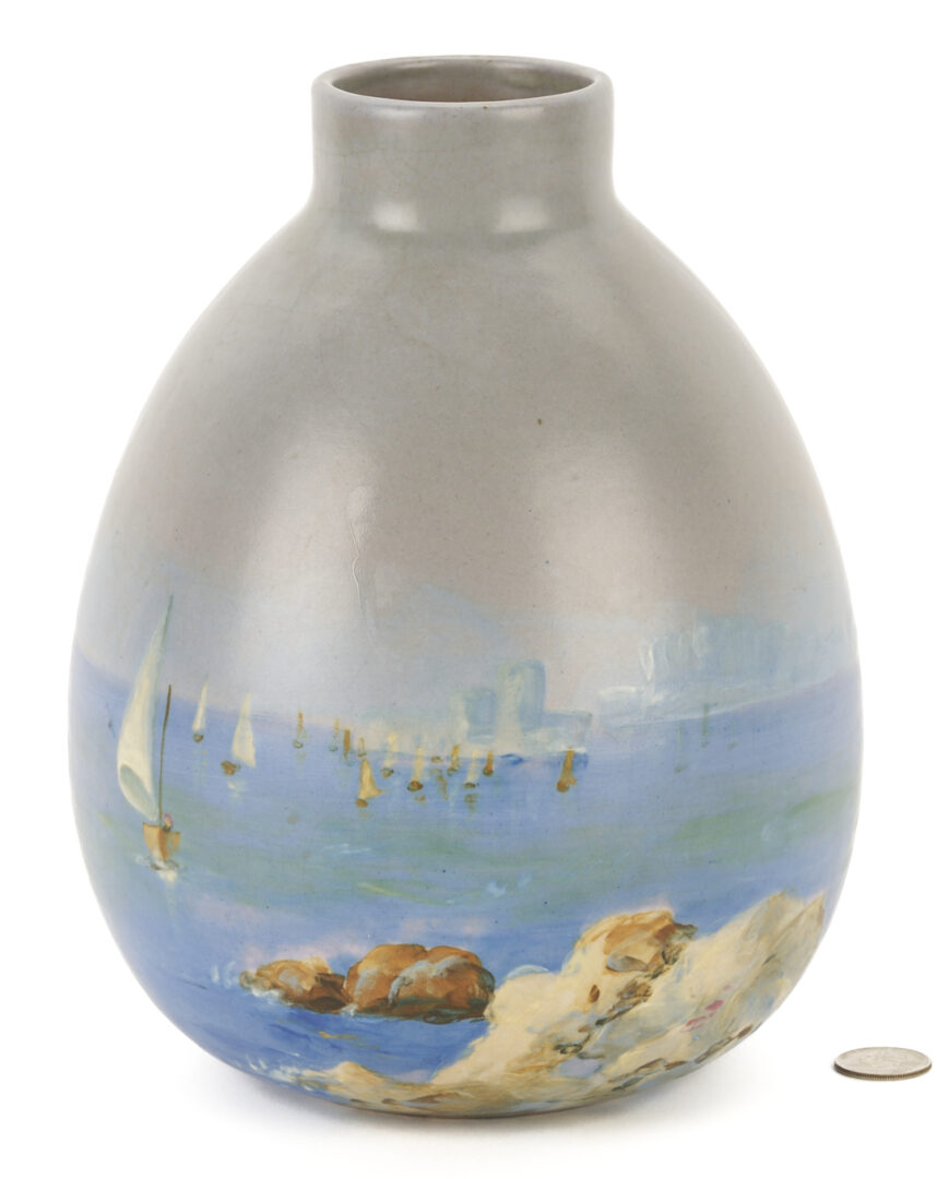 Lot 387: Weller Scenic Art Pottery Vase, Sarah McLaughlin