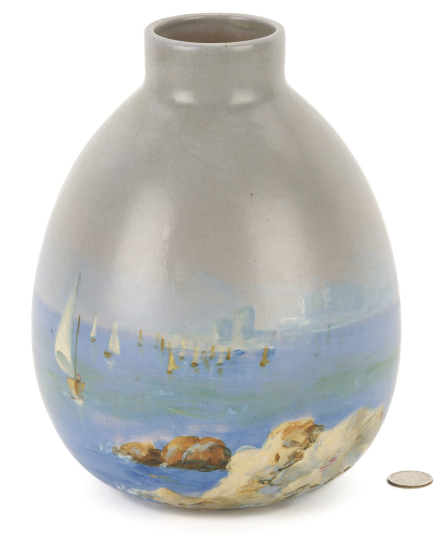 Lot 387: Weller Scenic Art Pottery Vase, Sarah McLaughlin