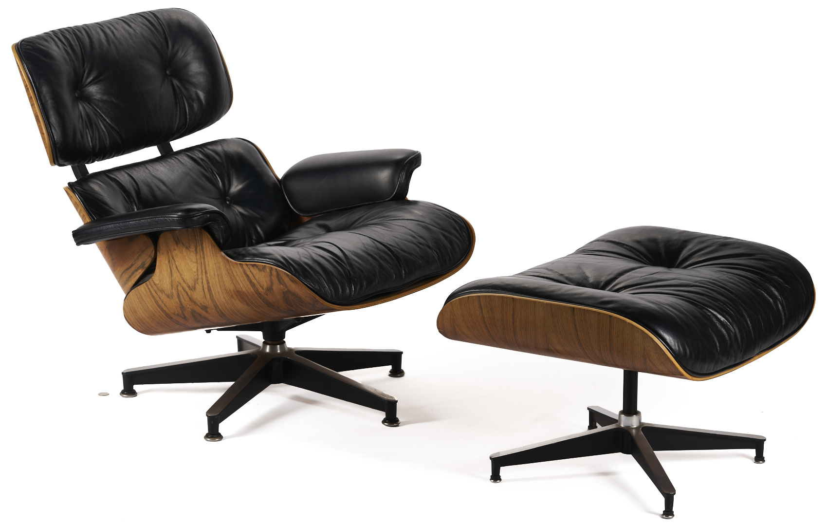 Lot 388: Eames Black Lounge Chair and Ottoman, Herman Miller