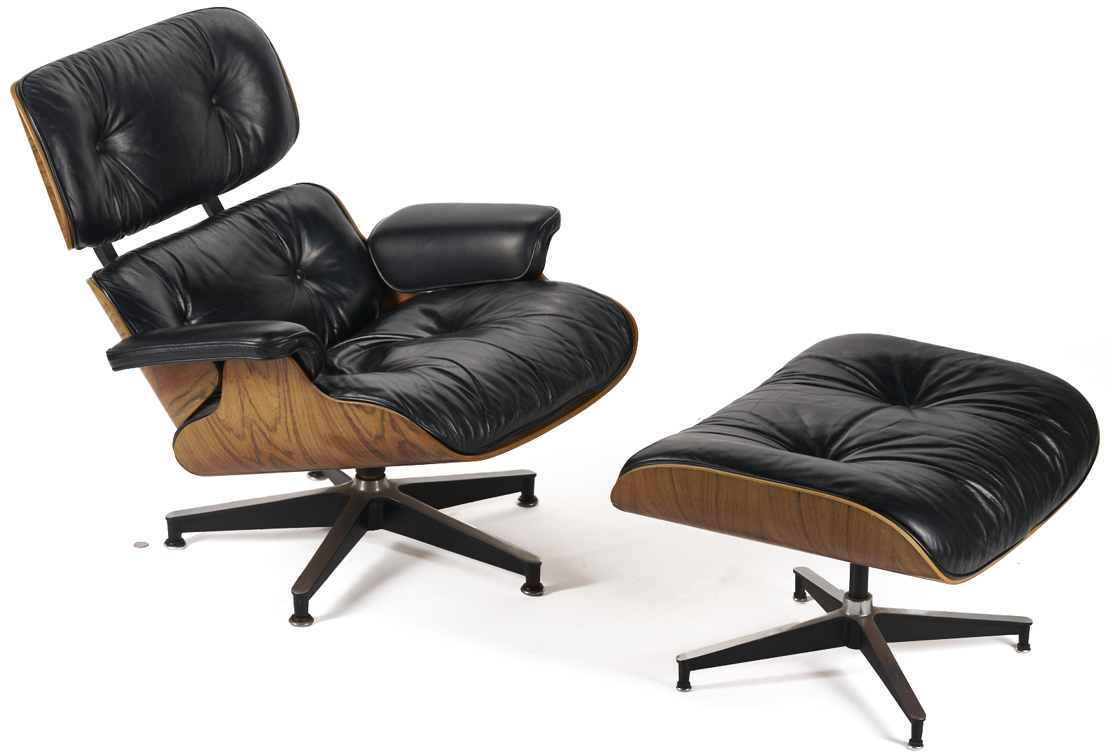 Lot 388: Eames Black Lounge Chair and Ottoman, Herman Miller