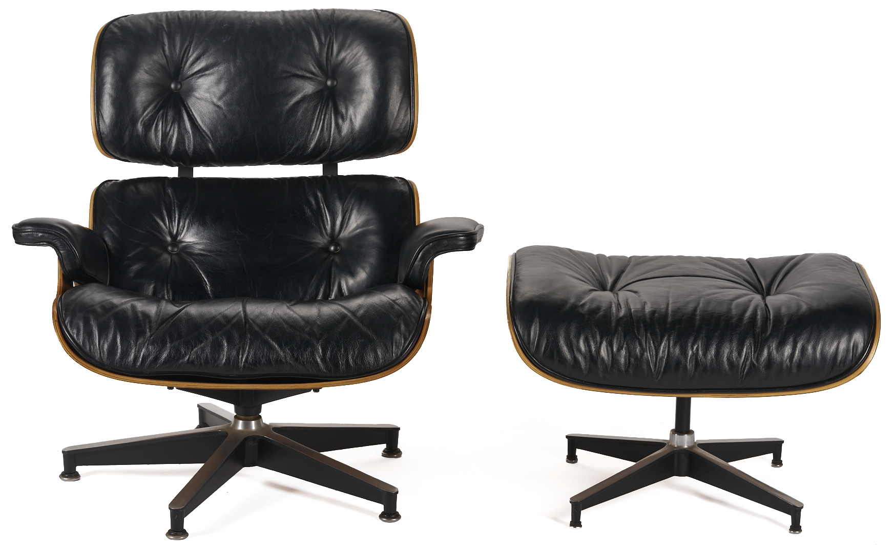 Lot 388: Eames Black Lounge Chair and Ottoman, Herman Miller