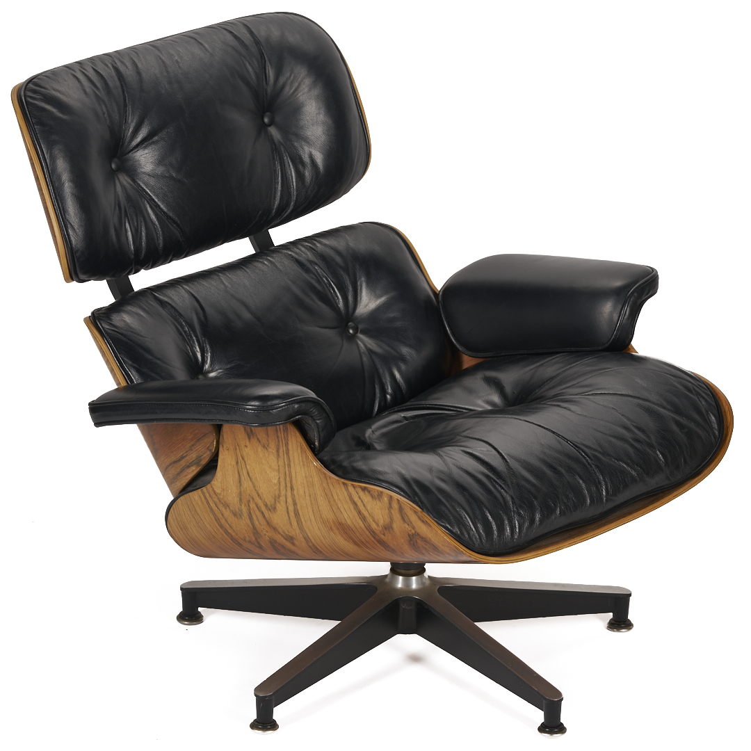 Lot 388: Eames Black Lounge Chair and Ottoman, Herman Miller