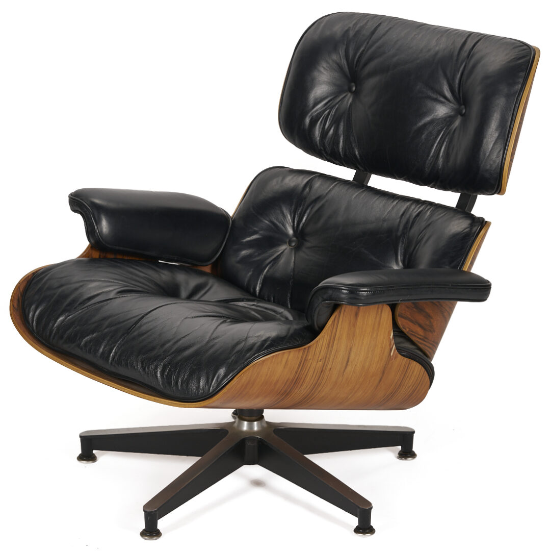 Lot 388: Eames Black Lounge Chair and Ottoman, Herman Miller