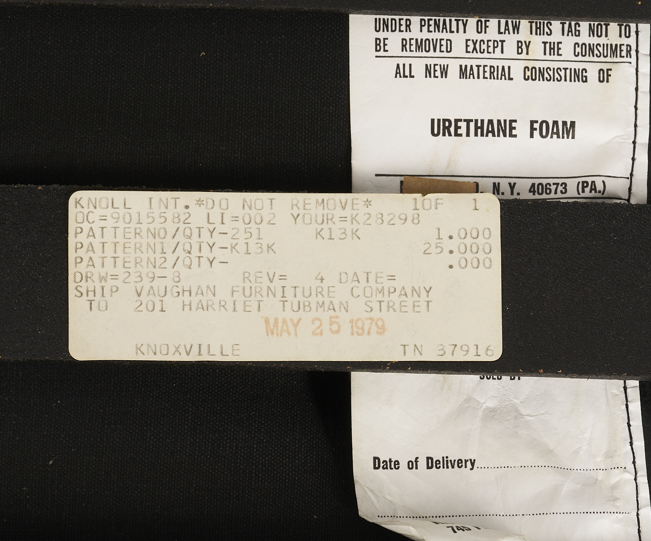 Lot 389: Labeled Knoll Barcelona Chair & Stool, 1 of 3, Mies van der Rohe Design