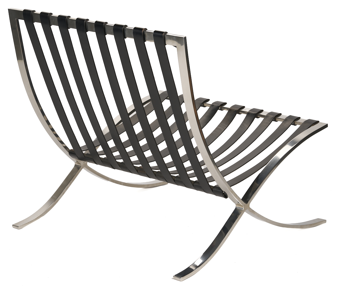Lot 390: Labeled Knoll Barcelona Chair & Stool, Mies van der Rohe Design, 2 of 3