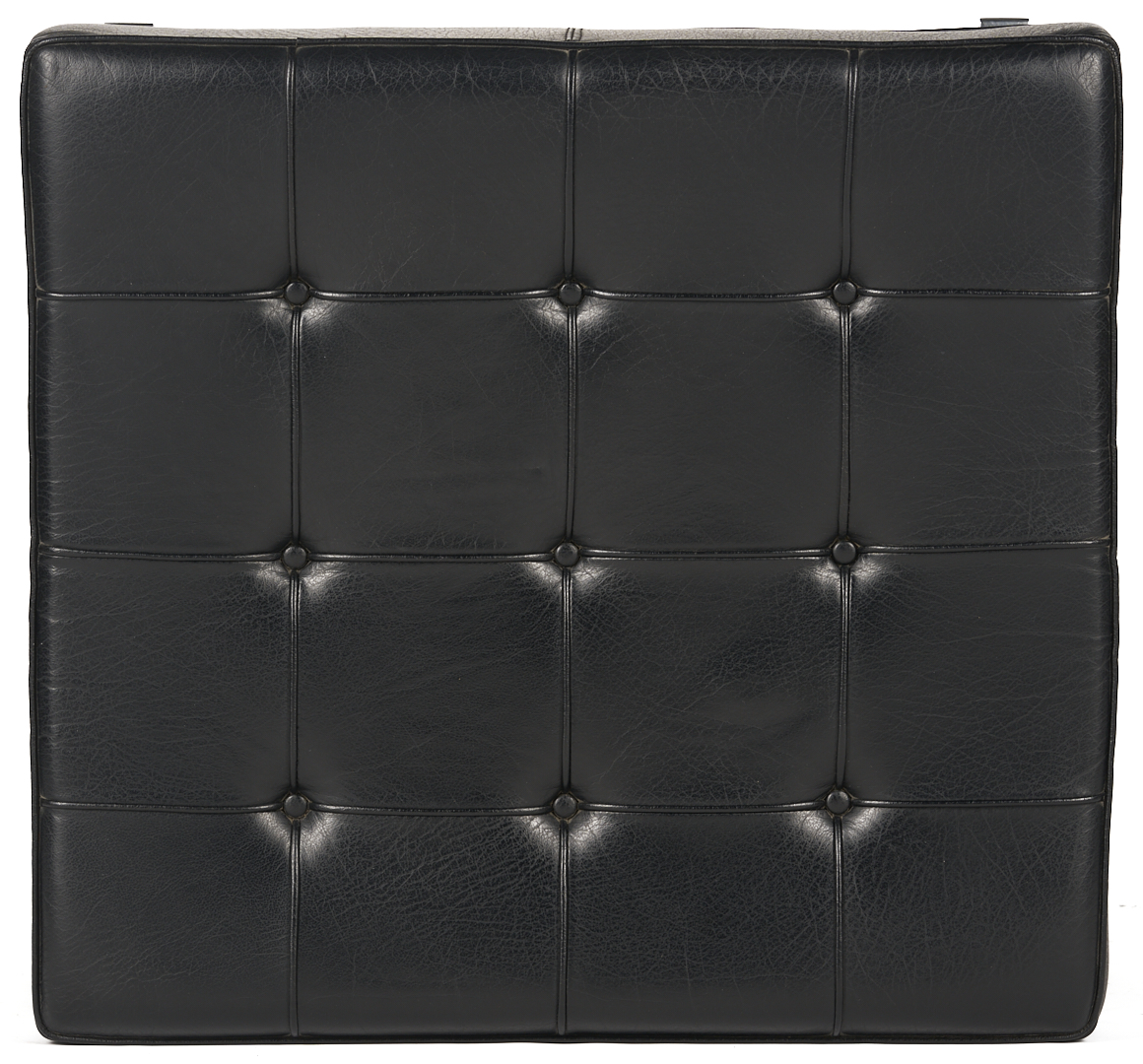 Lot 390: Labeled Knoll Barcelona Chair & Stool, Mies van der Rohe Design, 2 of 3