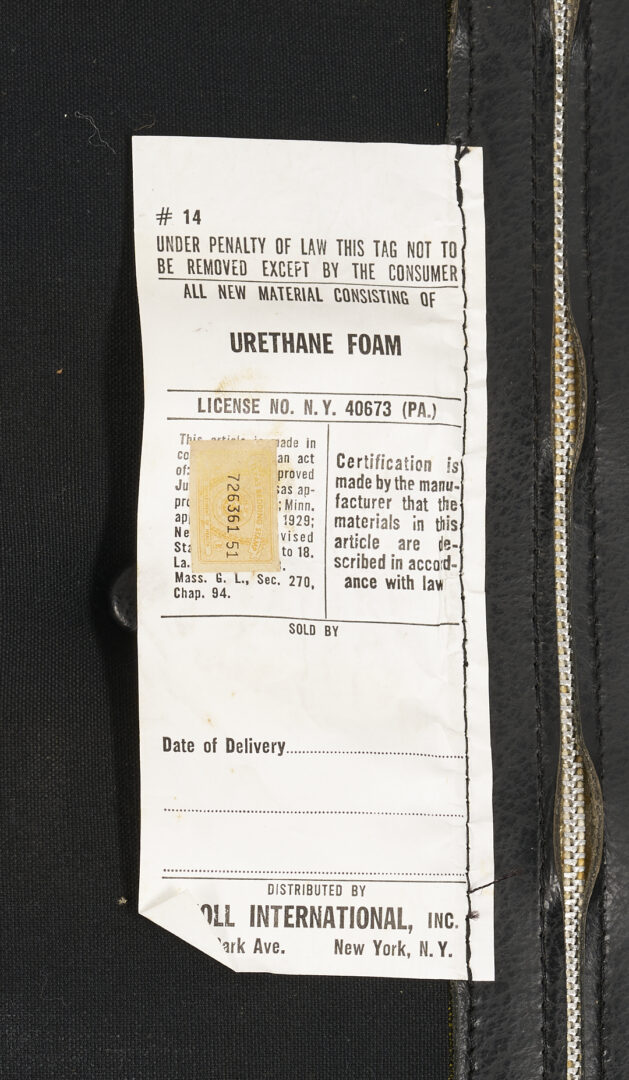 Lot 390: Labeled Knoll Barcelona Chair & Stool, Mies van der Rohe Design, 2 of 3