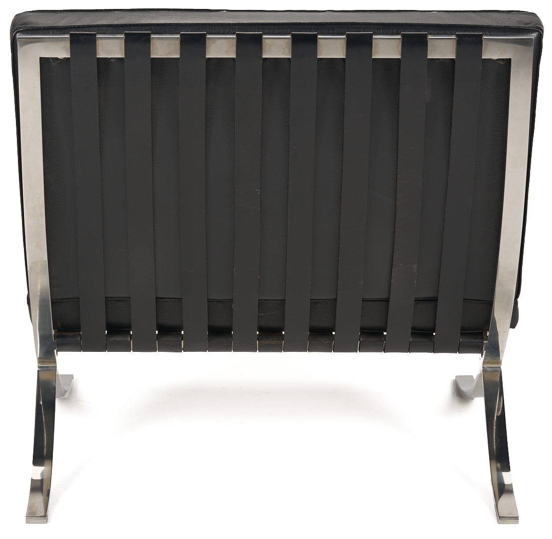 Lot 390: Labeled Knoll Barcelona Chair & Stool, Mies van der Rohe Design, 2 of 3