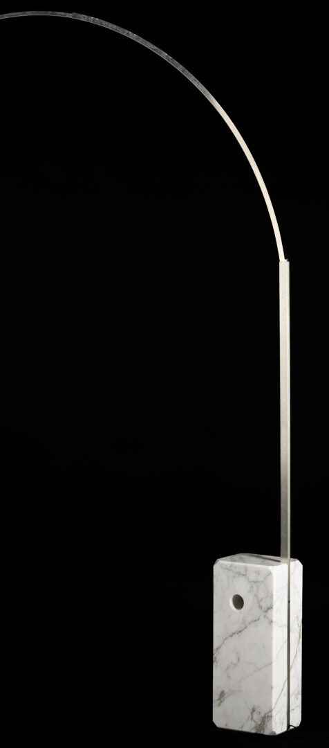 Lot 391: Italian Castiglioni Arco Floor Lamp w/ Marble Base, Mid-Century