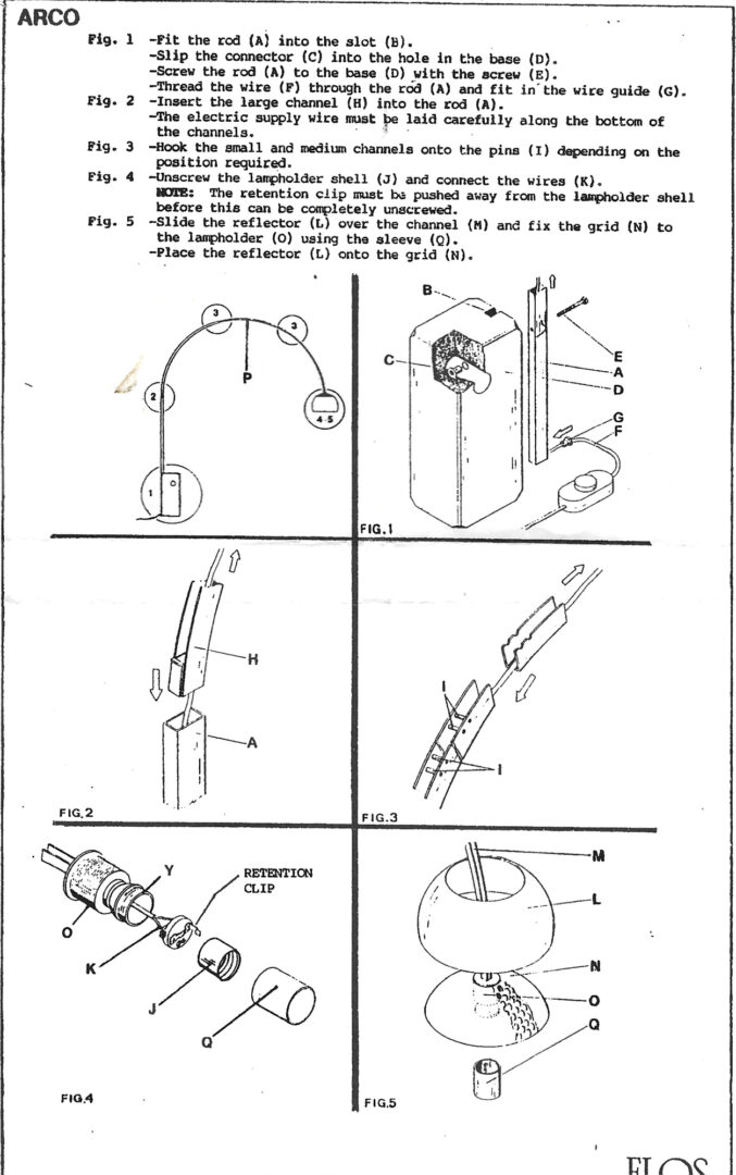 Lot 391: Italian Castiglioni Arco Floor Lamp w/ Marble Base, Mid-Century