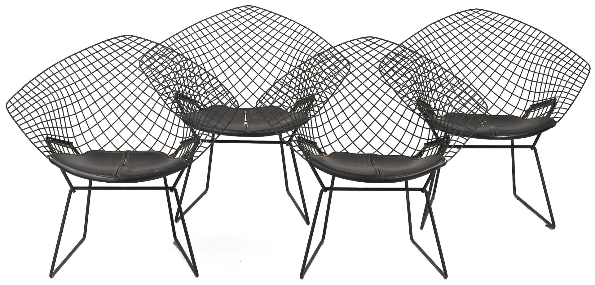 Lot 394: Four Knoll Mid Century Bertoia Diamond Chairs