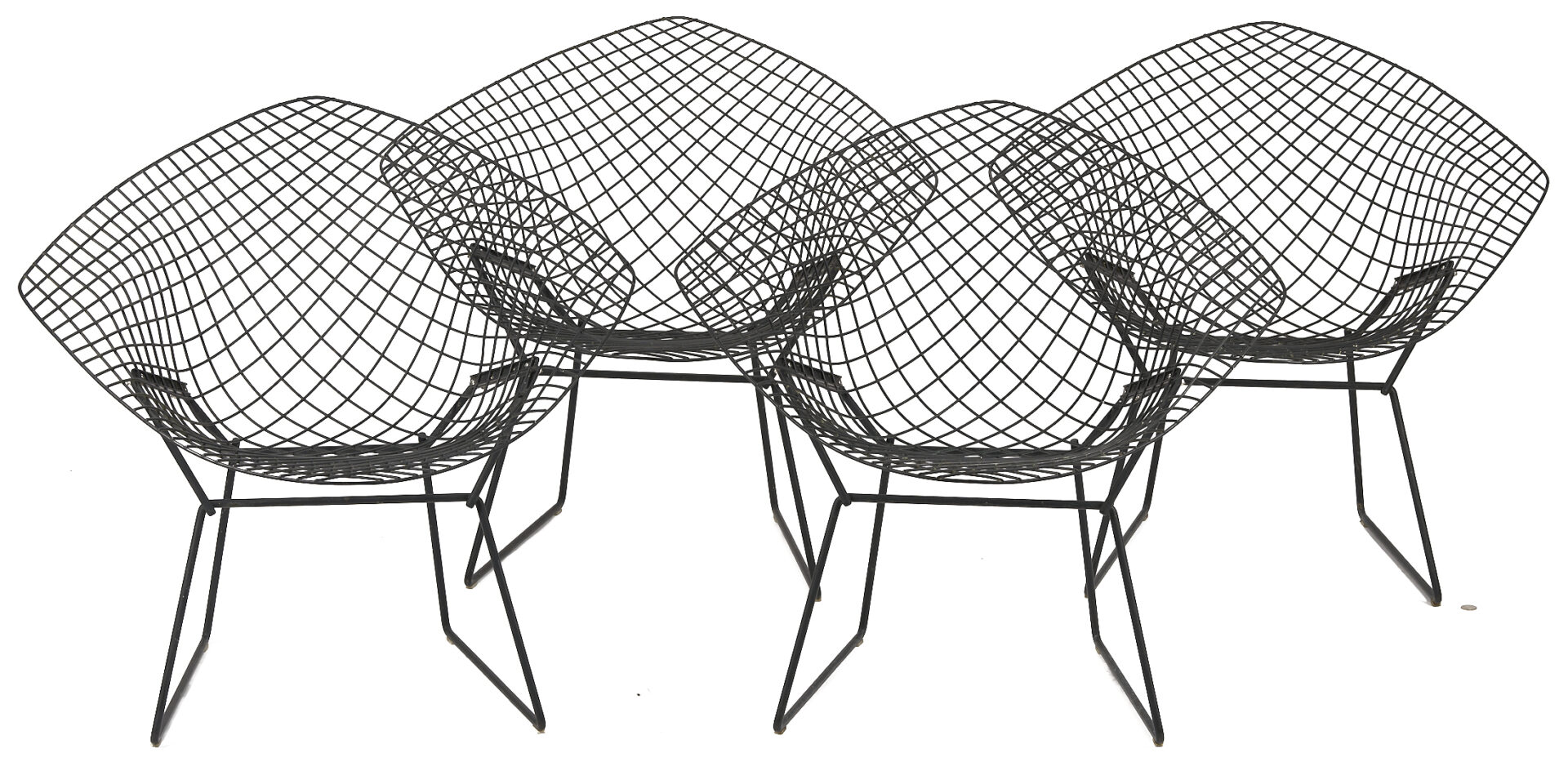 Lot 394: Four Knoll Mid Century Bertoia Diamond Chairs