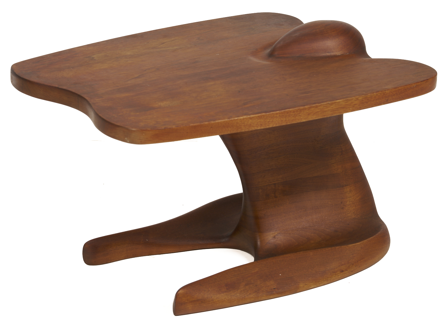Lot 398: Mid-Century Modern Walnut Side Table, Style of Robert Worth or Wendell Castle