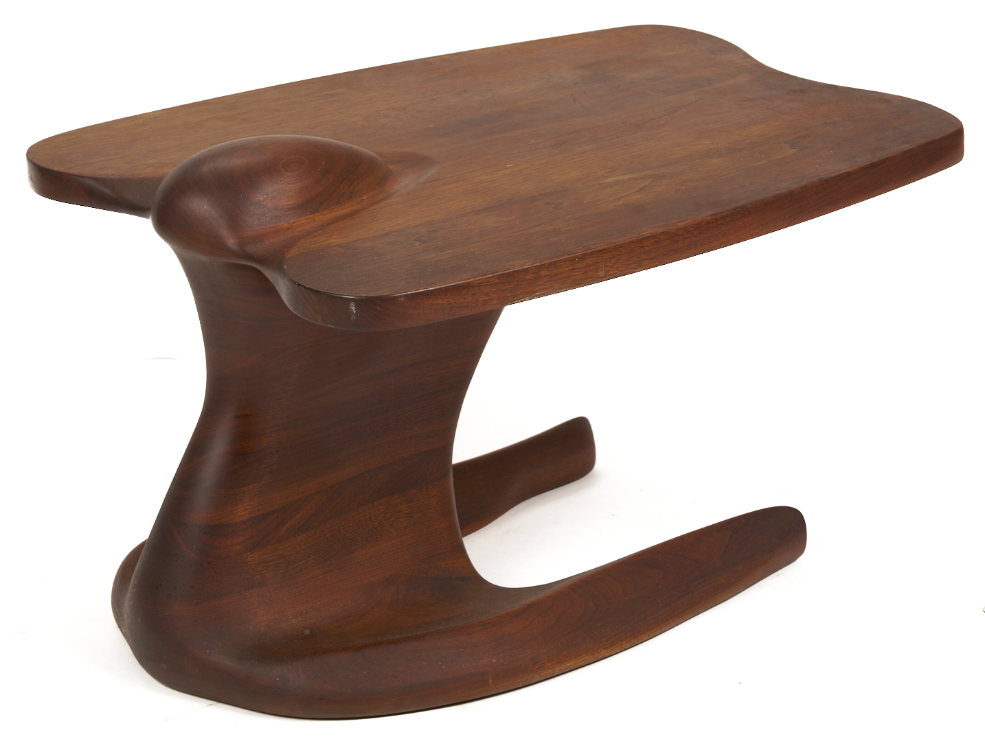 Lot 398: Mid-Century Modern Walnut Side Table, Style of Robert Worth or Wendell Castle