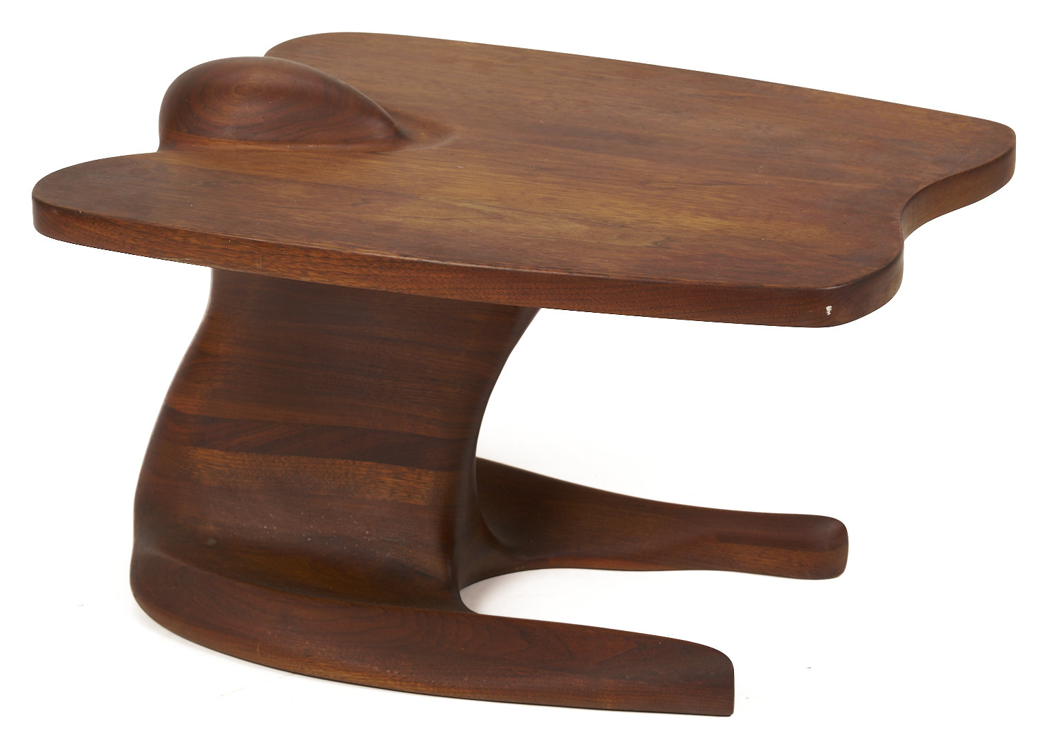 Lot 398: Mid-Century Modern Walnut Side Table, Style of Robert Worth or Wendell Castle