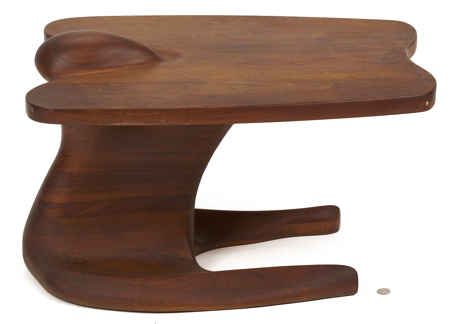 Lot 398: Mid-Century Modern Walnut Side Table, Style of Robert Worth or Wendell Castle