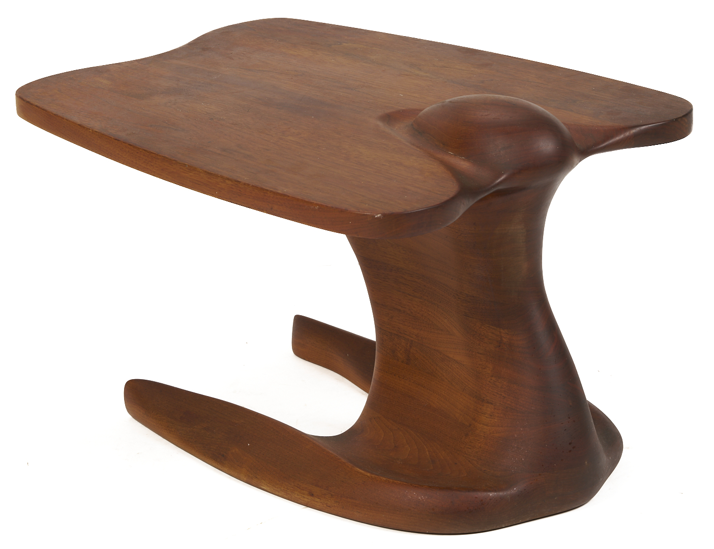 Lot 398: Mid-Century Modern Walnut Side Table, Style of Robert Worth or Wendell Castle