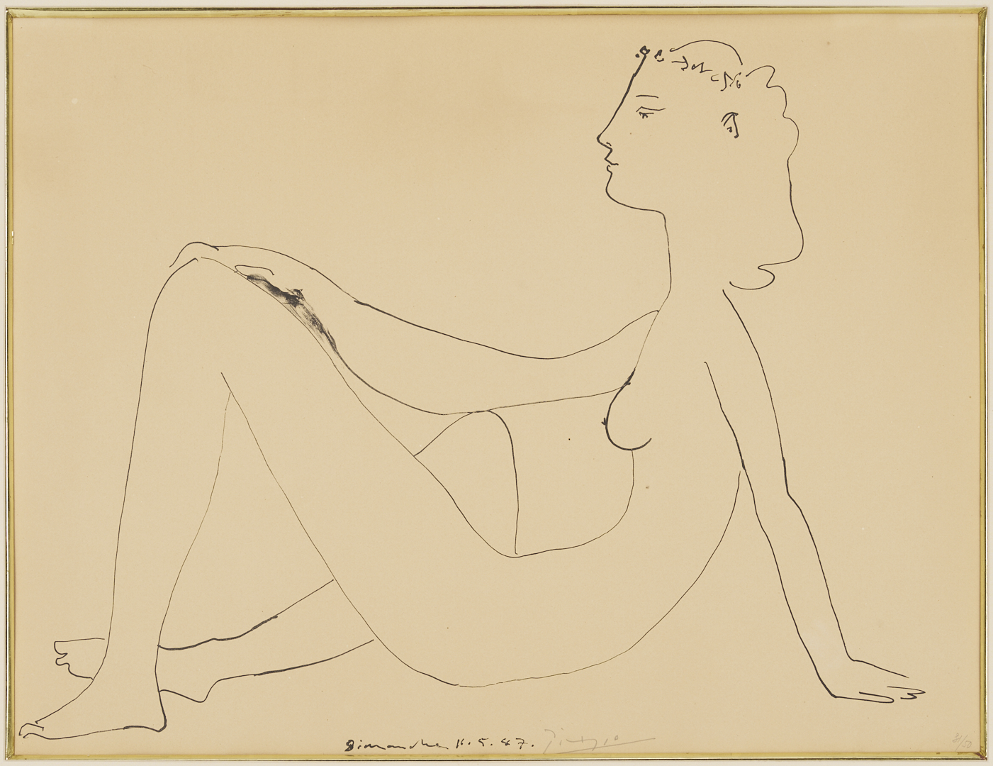 Lot 402: Pablo Picasso Lithograph; Nu Assis, De Profil, 1947