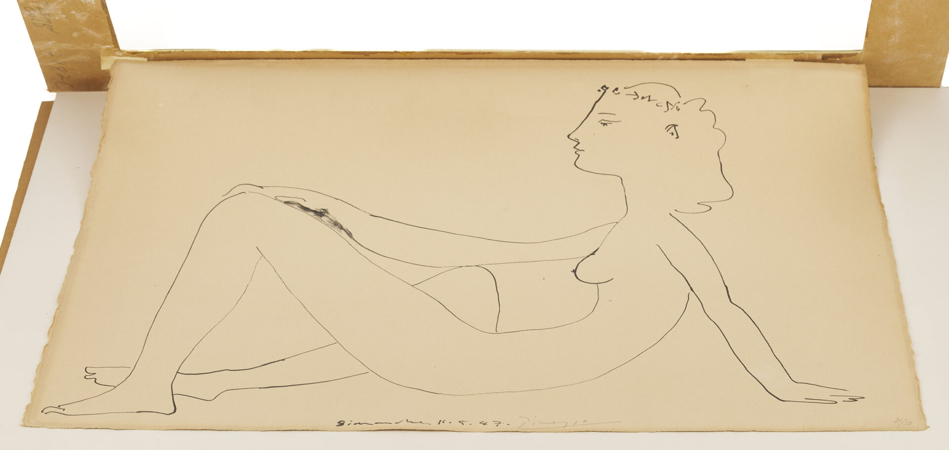 Lot 402: Pablo Picasso Lithograph; Nu Assis, De Profil, 1947